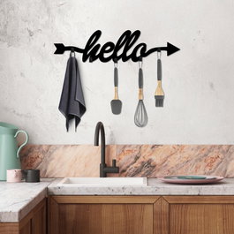Wallity Gancho de pared metálico negro